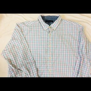 TOMMY HILFIGER Mens Shirt XL Checks white/Blue #34